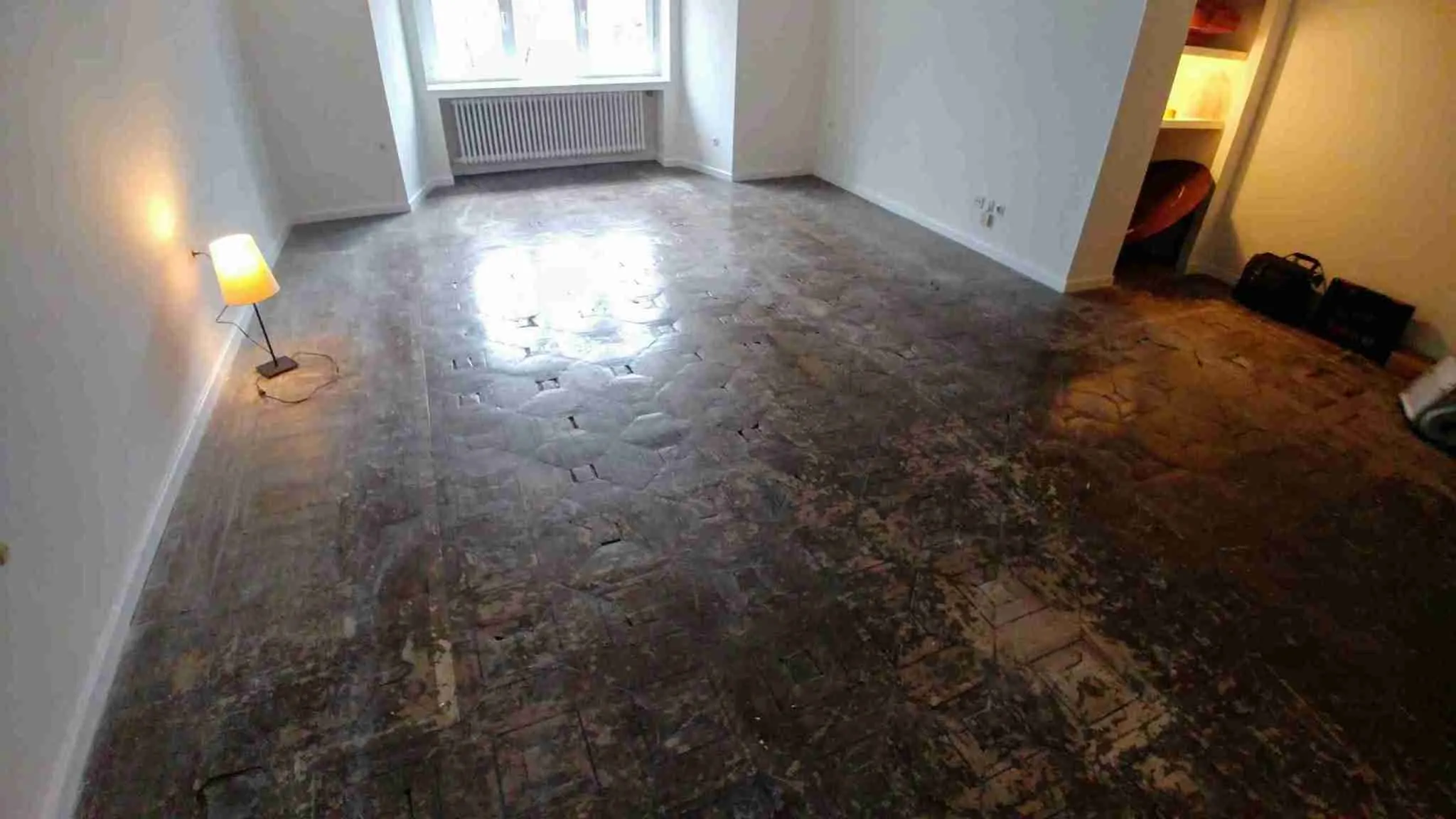 Doctor Arce – Restauración Parquet Antiguo Casino Zaragoza Suelo de roble embutido restaurado en vivienda del antiguo Casino de Zaragoza (Doctor Arce, Madrid).