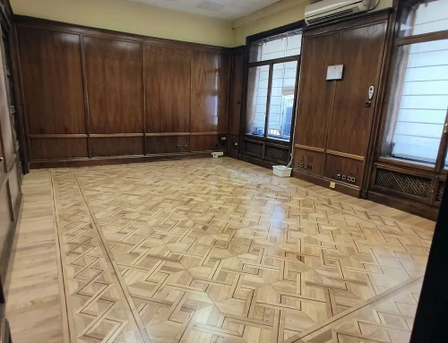 Restauración marquetería clásica castaño – INGESA AESAN – Alcalá 56