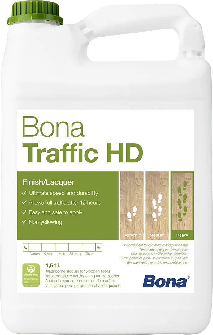 Envase oficial de Bona Traffic HD para barnizado profesional de parquet
