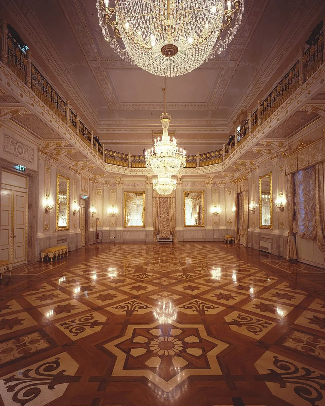 Detalle del parqué reconstruido del Teatro La Fenice