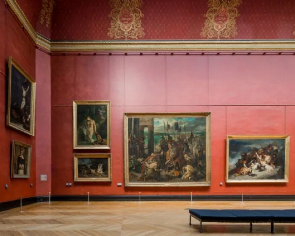 Detalle de colocación del parqué Point de Hongrie del Museo del Louvre