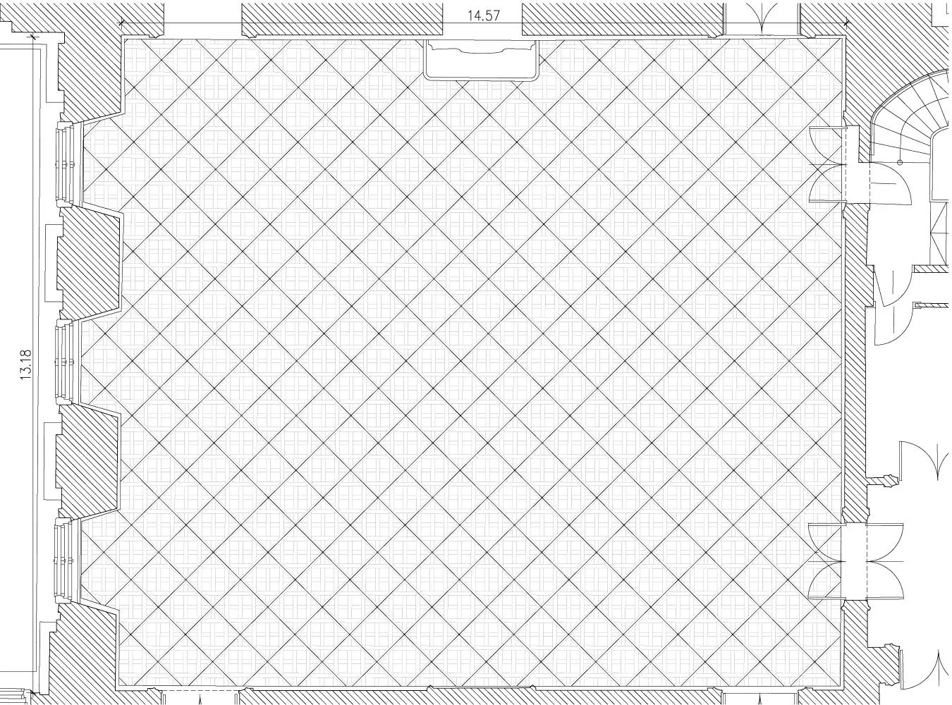 Plano del parquet del Salón de Ceremonias